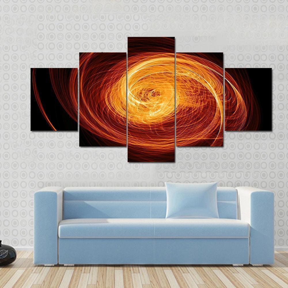 Abstract Flaming Twisted Quasar Black Hole Space Canvas Wall Art