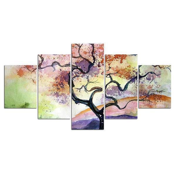 Abstract Flower Tree Nature Canvas Wall Art