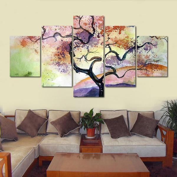 Abstract Flower Tree Nature Canvas Wall Art
