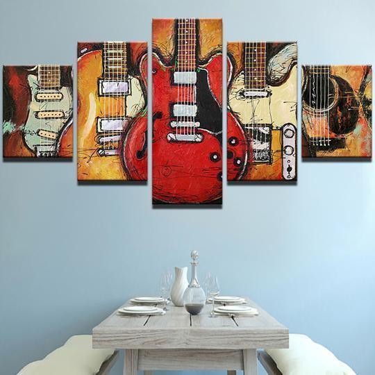 Abstract Guitar Music Canvas Print Wall Art