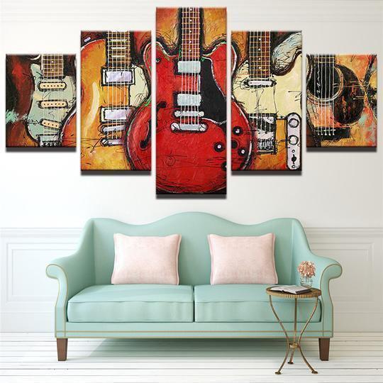Abstract Guitar Music Canvas Print Wall Art