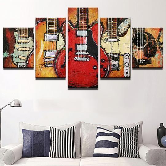 Abstract Guitar Music Canvas Print Wall Art