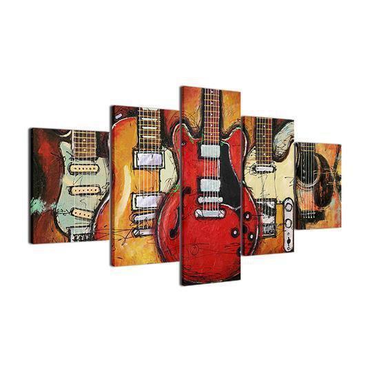 Abstract Guitar Music Canvas Print Wall Art