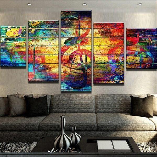 Abstract Notation Music Canvas Wall Art
