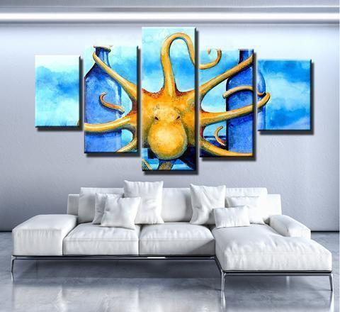 Abstract Octo Abstract Animal Canvas Wall Art