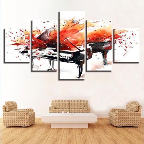 Abstract Piano Graffiti Music Canvas Wall Art
