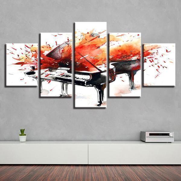 Abstract Piano Graffiti Music Canvas Wall Art
