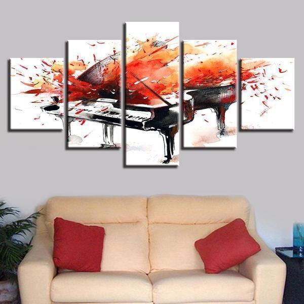 Abstract Piano Graffiti Music Canvas Wall Art