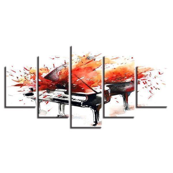 Abstract Piano Graffiti Music Canvas Wall Art