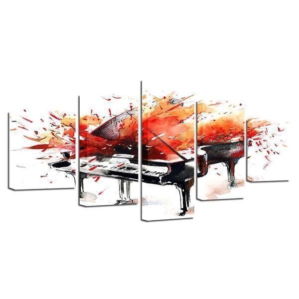 Abstract Piano Graffiti Music Canvas Wall Art