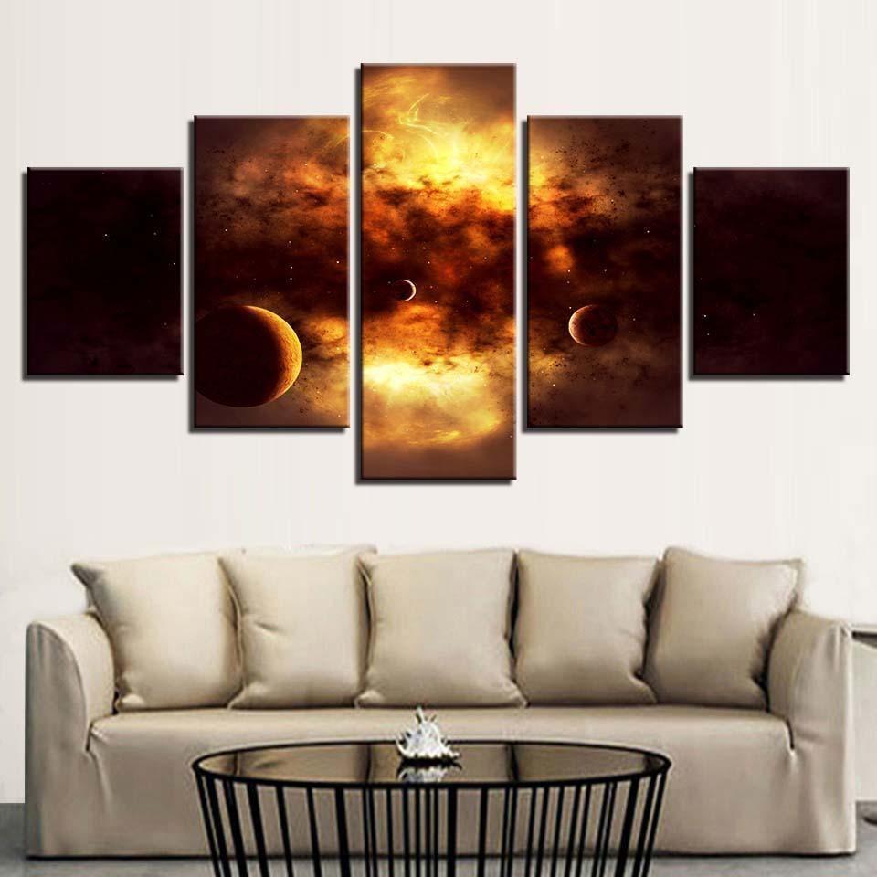 Abstract Pieces Universe Space Planet Space Canvas Wall Art