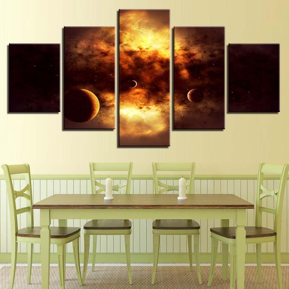 Abstract Pieces Universe Space Planet Space Canvas Wall Art