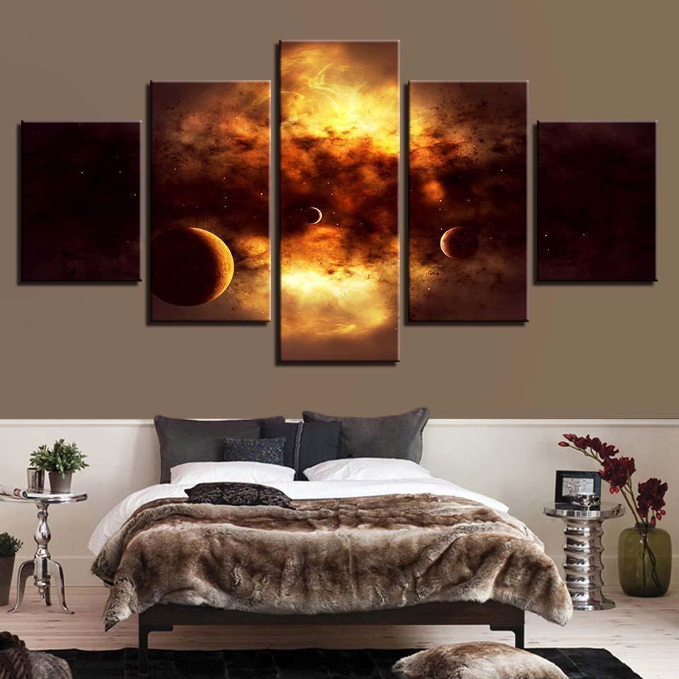 Abstract Pieces Universe Space Planet Space Canvas Wall Art