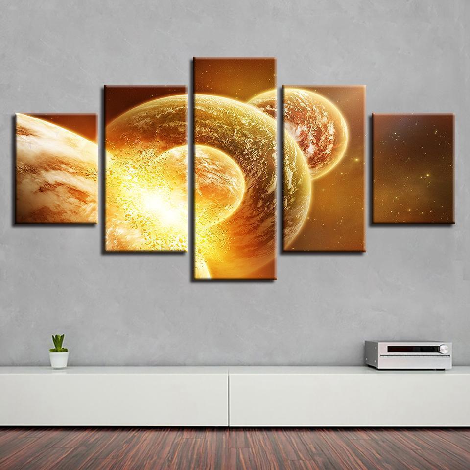 Abstract Universe Planet Mars Space Canvas Wall Art