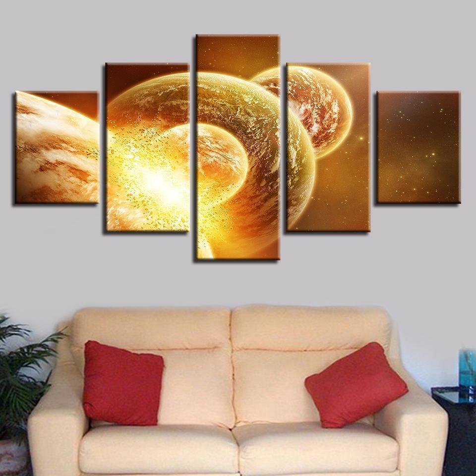 Abstract Universe Planet Mars Space Canvas Wall Art