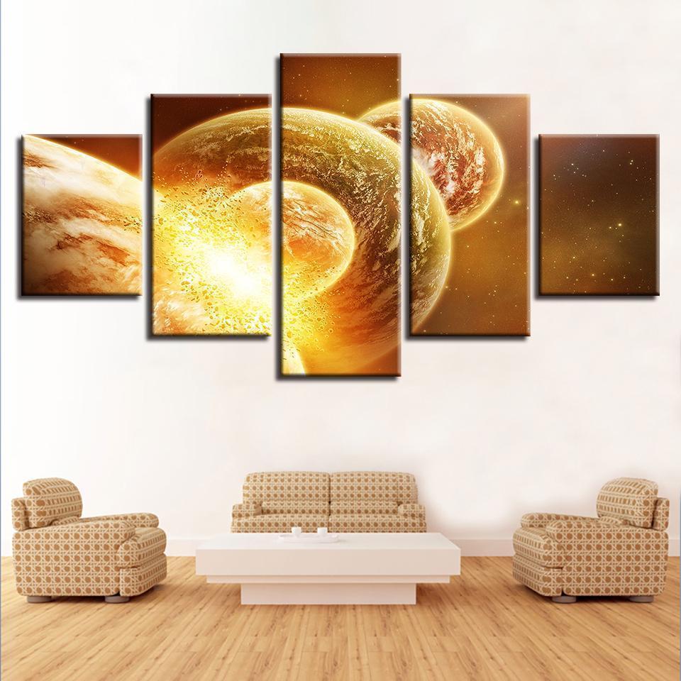 Abstract Universe Planet Mars Space Canvas Wall Art