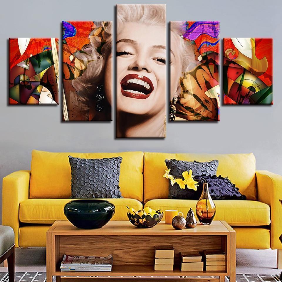 Actress Marilyn Monroe Abtract Celebrity Canvas Wall Art