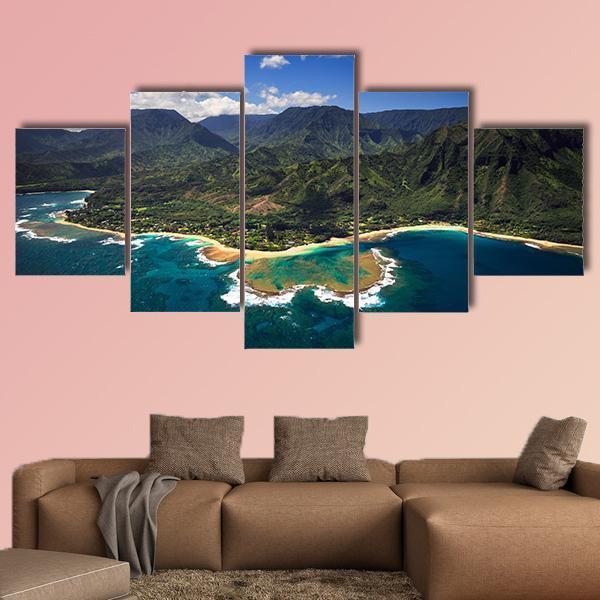 Aerial View Of Tunnels Beach Nature Canvas Wall Art