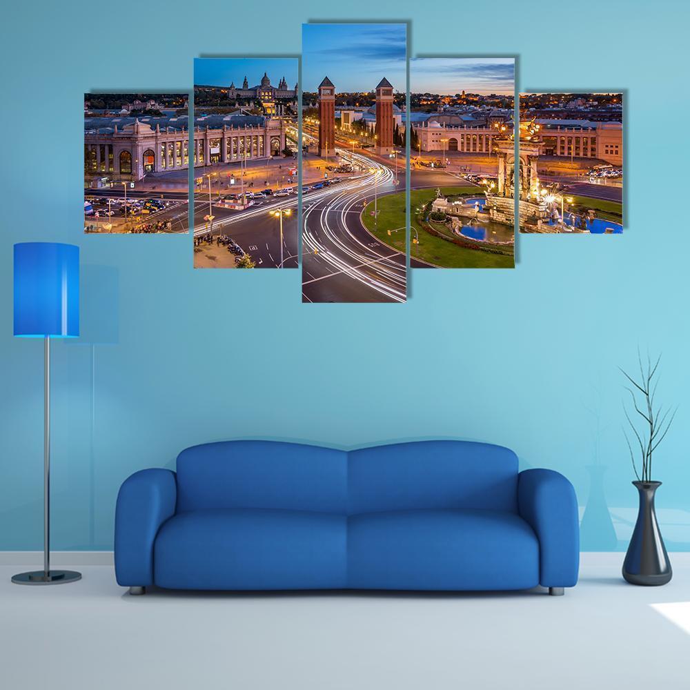 Aerial View On Placa Espanya Nature Canvas Wall Art