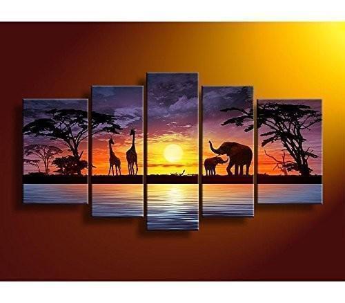 African Life Nature Canvas Wall Art
