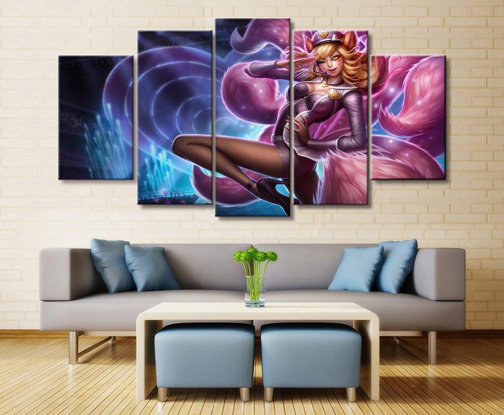 LOL League Of Legends Ahri 4 Gaming Canvas Wall Art