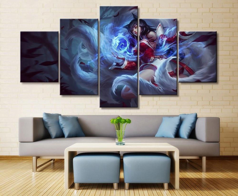 LOL League Of Legends Ahri Poster Gaming Canvas Wall Art