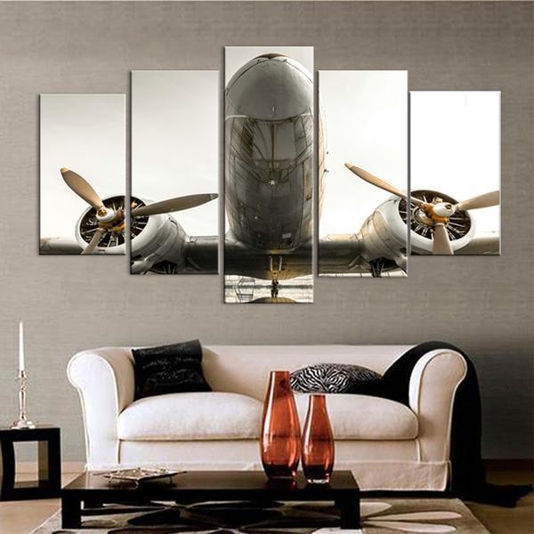 Aircraft Airplane Propeller Modern Airplane Canvas Wall Art