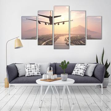 Aircraft Approach Airplane Canvas Wall Art
