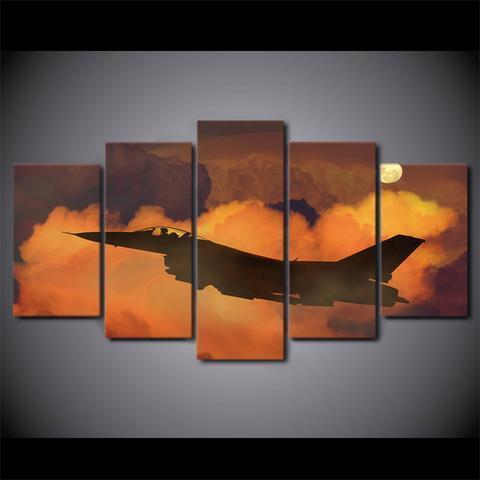 Airplane In Clouds Airplane Canvas Wall Art