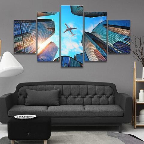 Airplane In Flight 1 Airplane Canvas Wall Art