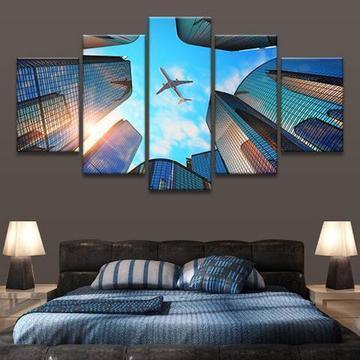 Airplane Skyline Automative Canvas Wall Art