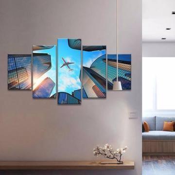 Airplane Skyline Automative Canvas Wall Art