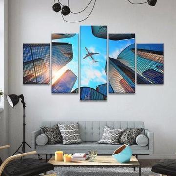 Airplane Skyline Automative Canvas Wall Art