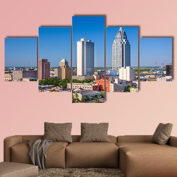 Alabama Downtown Skyline Nature Canvas Wall Art