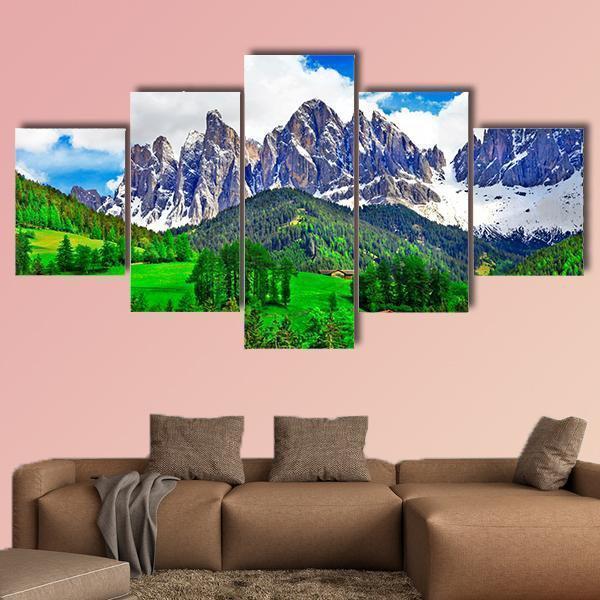 Alpine Scenery Dolomites In Italy Nature Canvas Wall Art