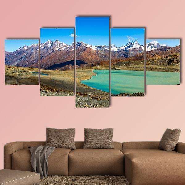 Alps Mountain Landscape And Mountain Lake Nature Canvas Wall Art