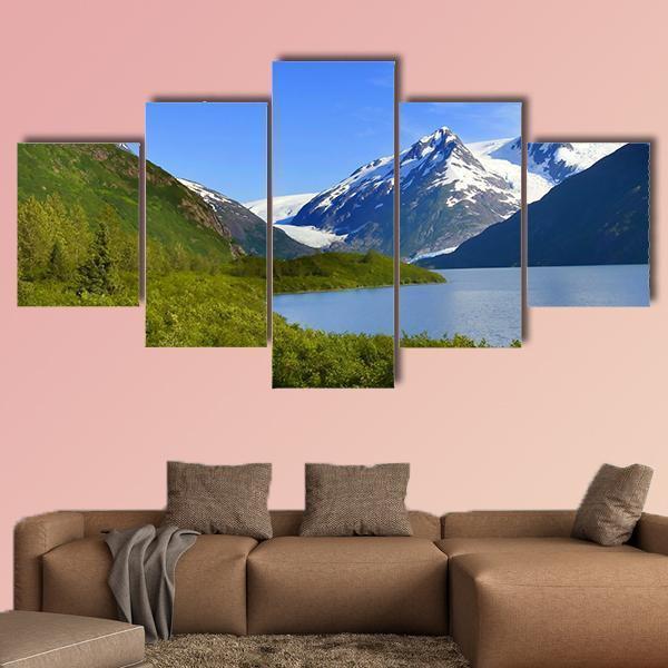 Amazing Alaska Mountain With Lake Nature Canvas Wall Art