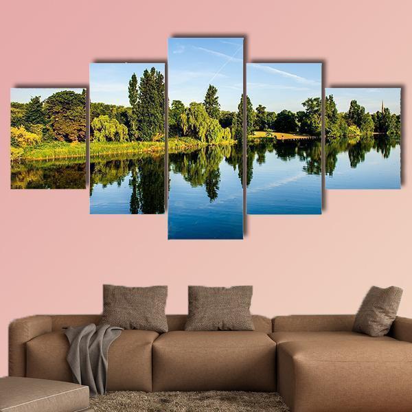 Amazing Forest Near Lake Nature Canvas Wall Art