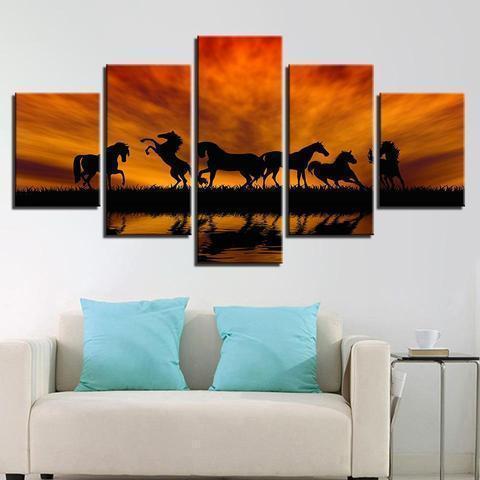Amazing Horses Animal Canvas Wall Art