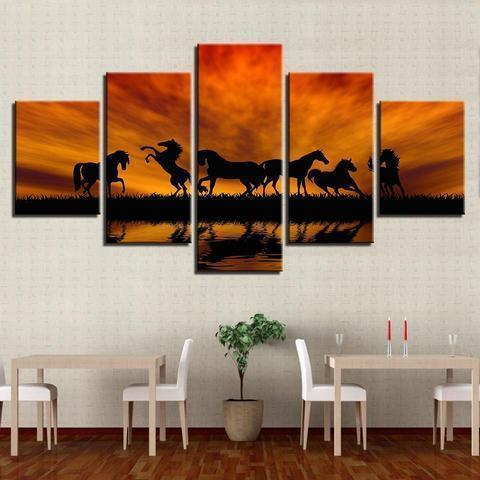 Amazing Horses Animal Canvas Wall Art