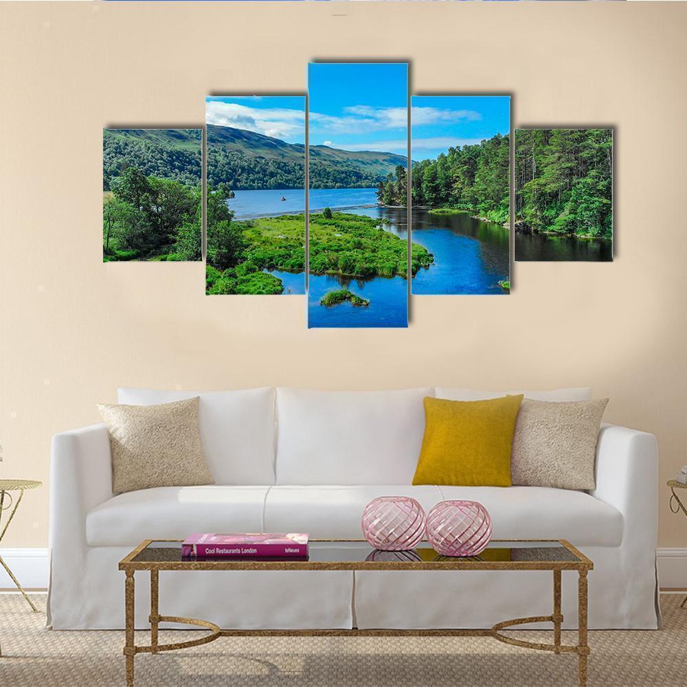 Amazing Landscape With Creeks And Lakes Nature Canvas Wall Art