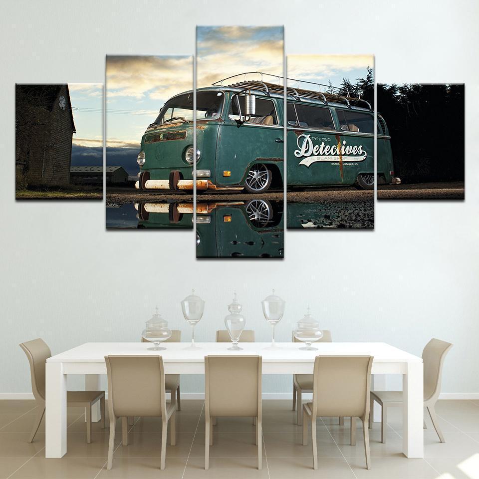 Amazing Retro Bus Car &amp;amp; Motor Canvas Wall Art