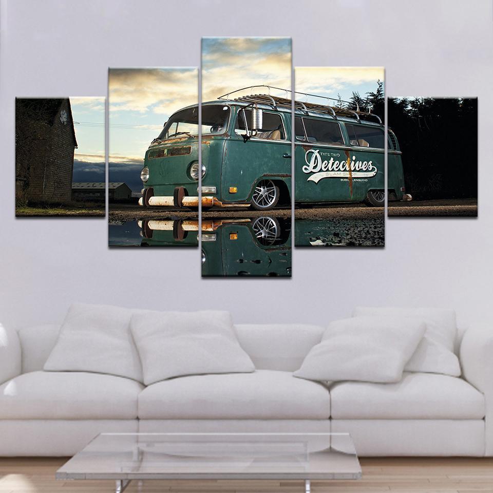 Amazing Retro Bus Car &amp;amp; Motor Canvas Wall Art