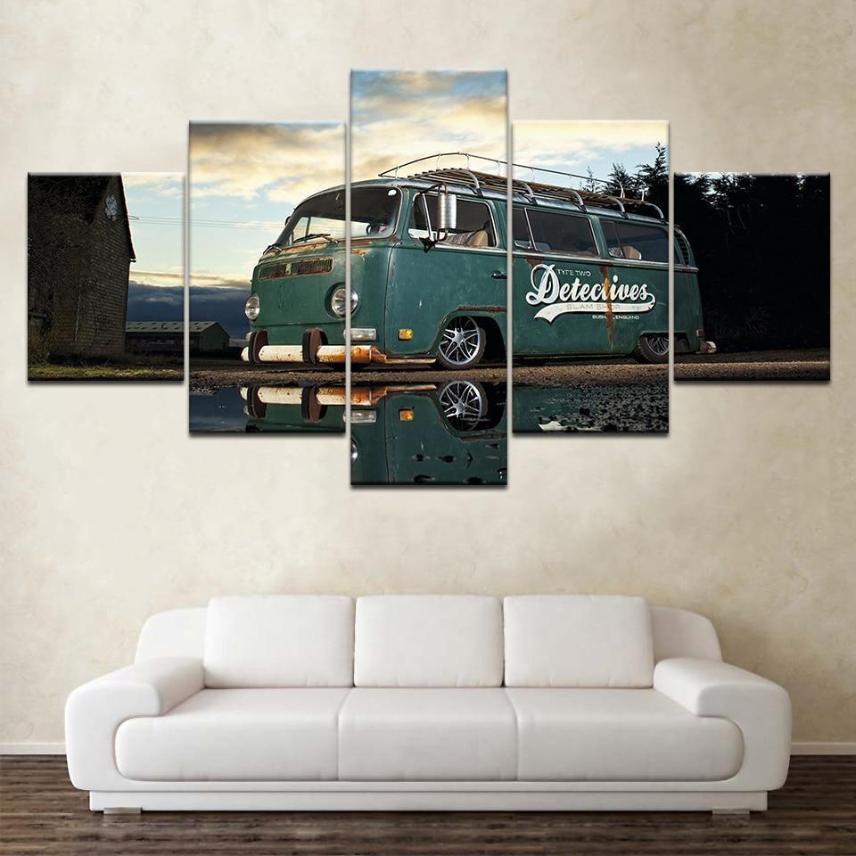 Amazing Retro Bus Car &amp;amp; Motor Canvas Wall Art