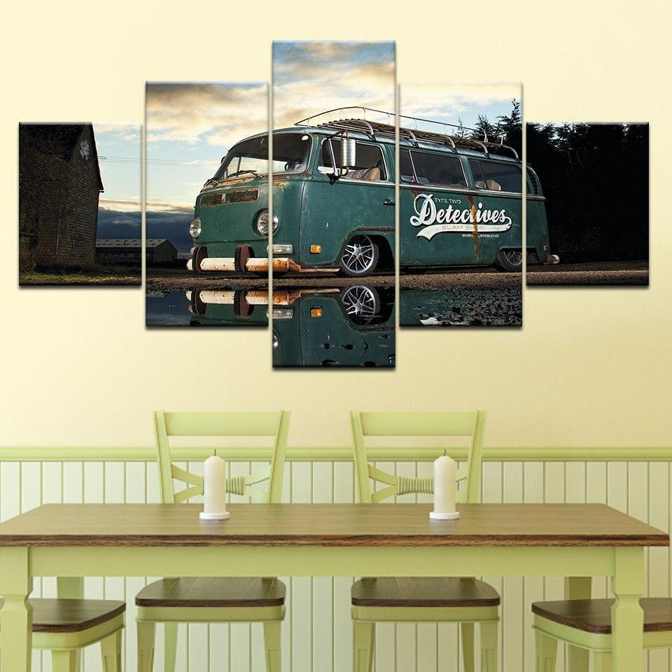 Amazing Retro Bus Car &amp;amp; Motor Canvas Wall Art