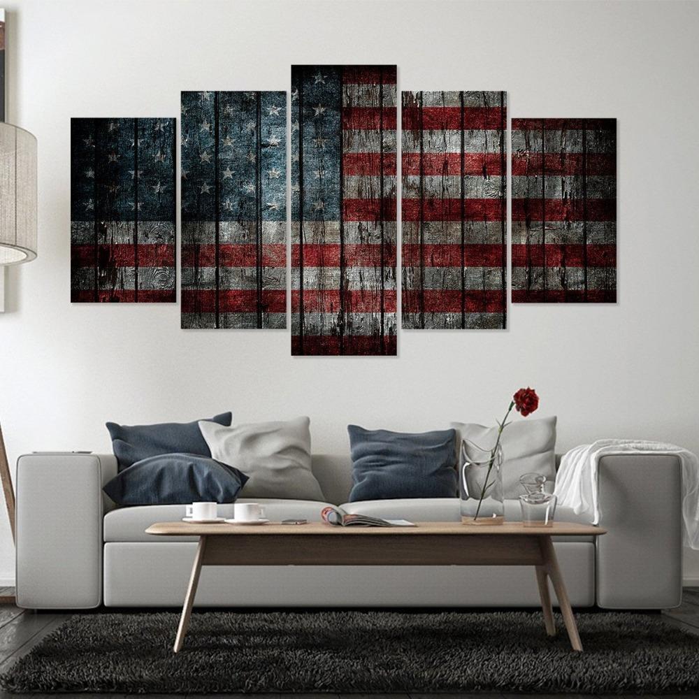 American Flag 1 Abstract Canvas Wall Art