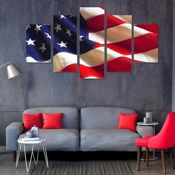 American Flag Love Army Canvas Wall Art