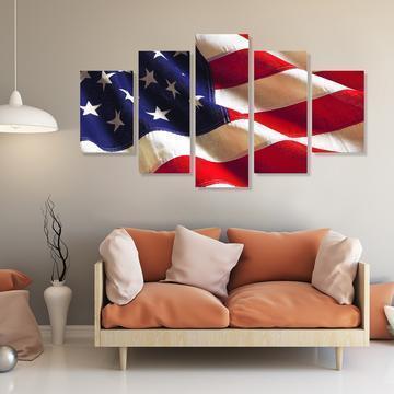 American Flag Love Army Canvas Wall Art