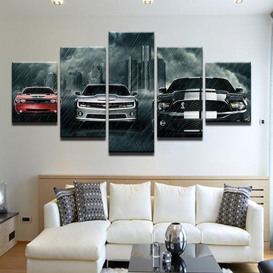 American Muscle Car &amp;amp; Motor Canvas Wall Art