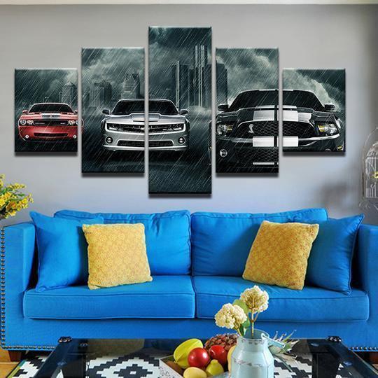 American Muscle Car &amp;amp; Motor Canvas Wall Art